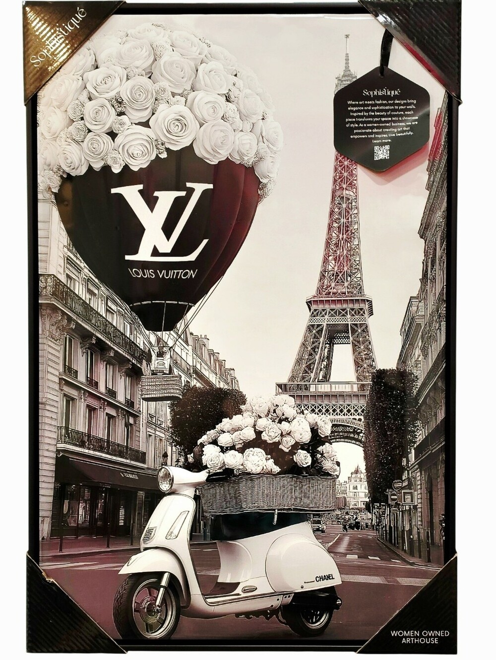 Sophistique Paris Louis Vuitton Balloon & Chanel Scooter Framed Wall Decor